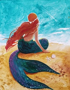 Mermaid paint and sip event