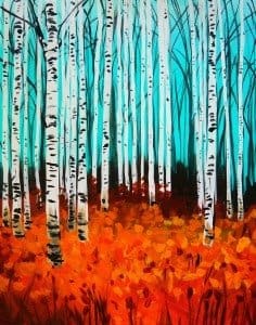 Autumn Leaves is a a gorgeous fall landscape. Great for a wine and paint event.