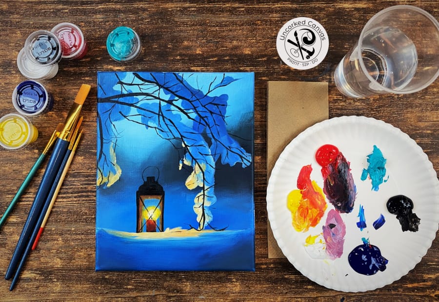 The Lighted Path acrylic painting