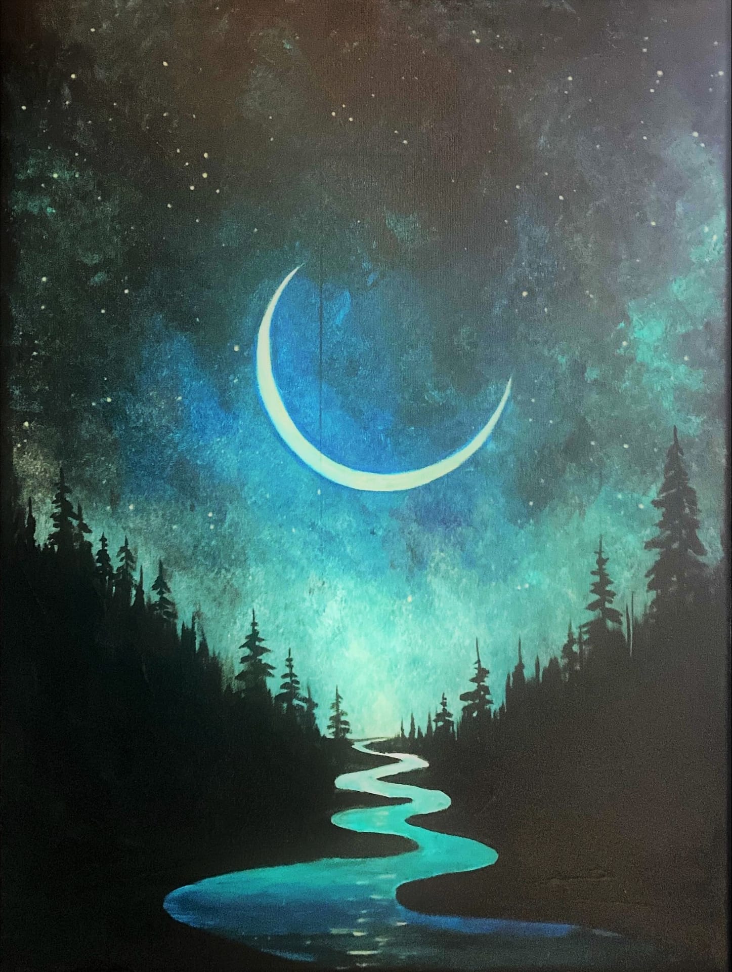 Black Light Paint Night: Moonglow! - Paint and Sip Event, image size:1447x1920